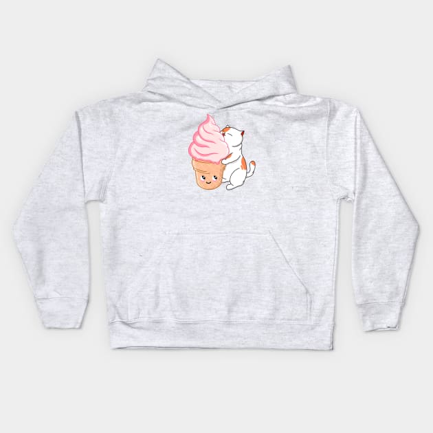 Love Ice Cream Kids Hoodie by Kimprut